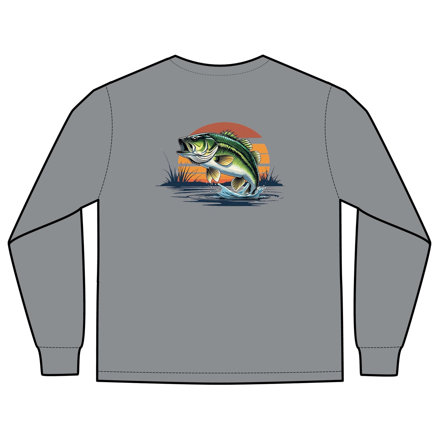 Bass Sunset Long Sleeve Pocket Tee