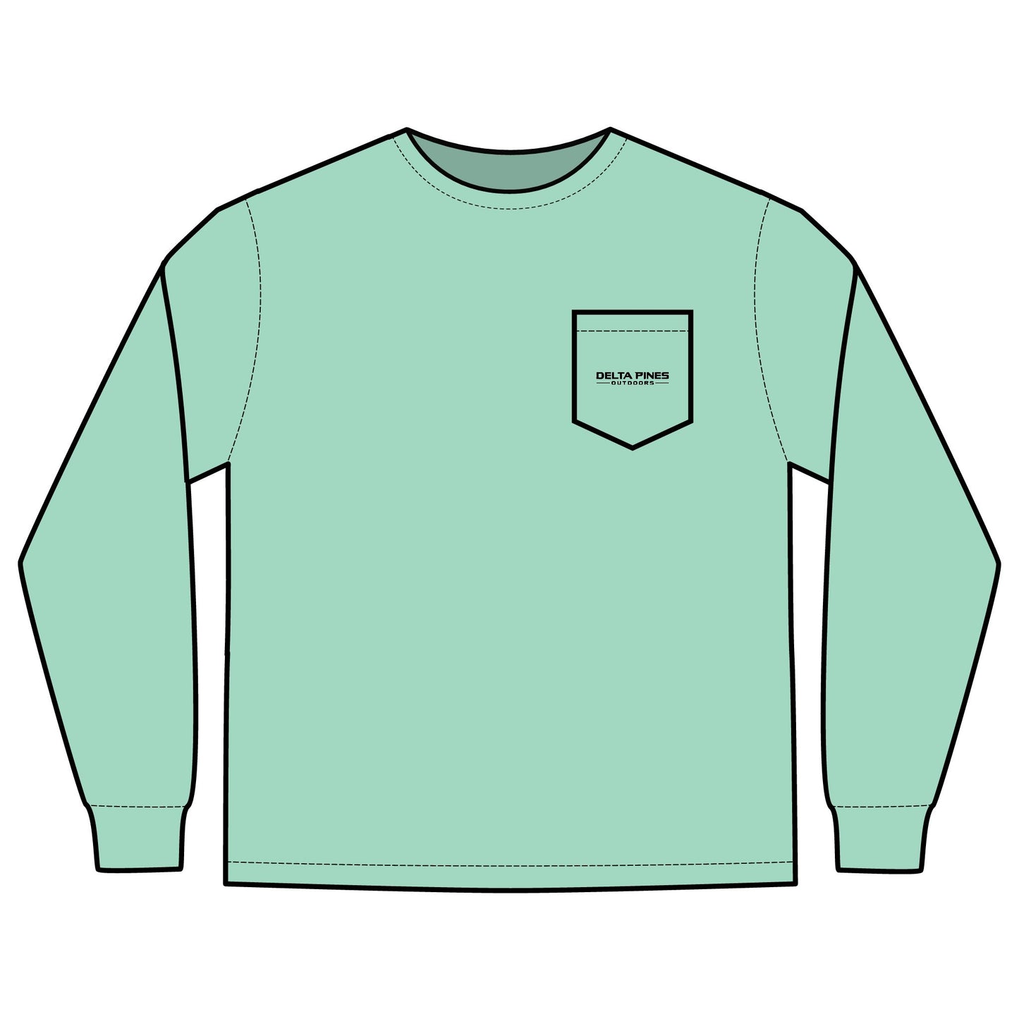 Bass Sunset Long Sleeve Pocket Tee