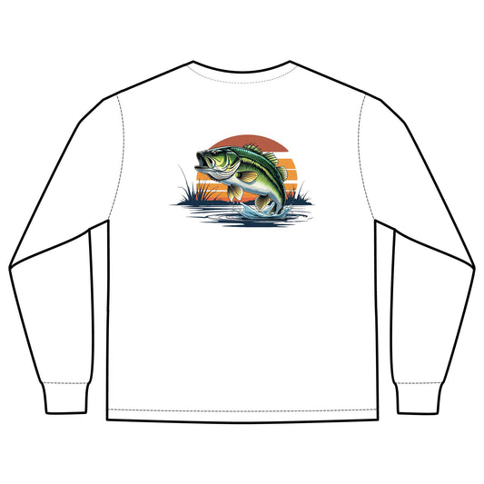 Bass Sunset Long Sleeve Pocket Tee