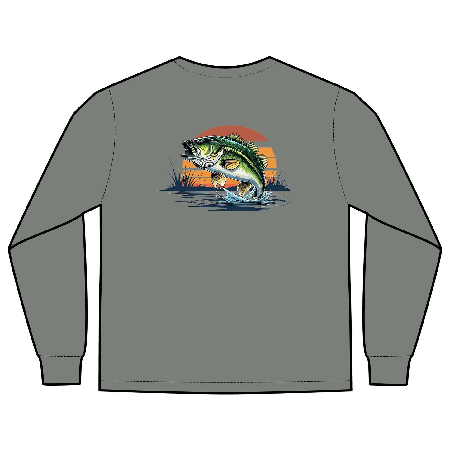 Bass Sunset Long Sleeve Pocket Tee