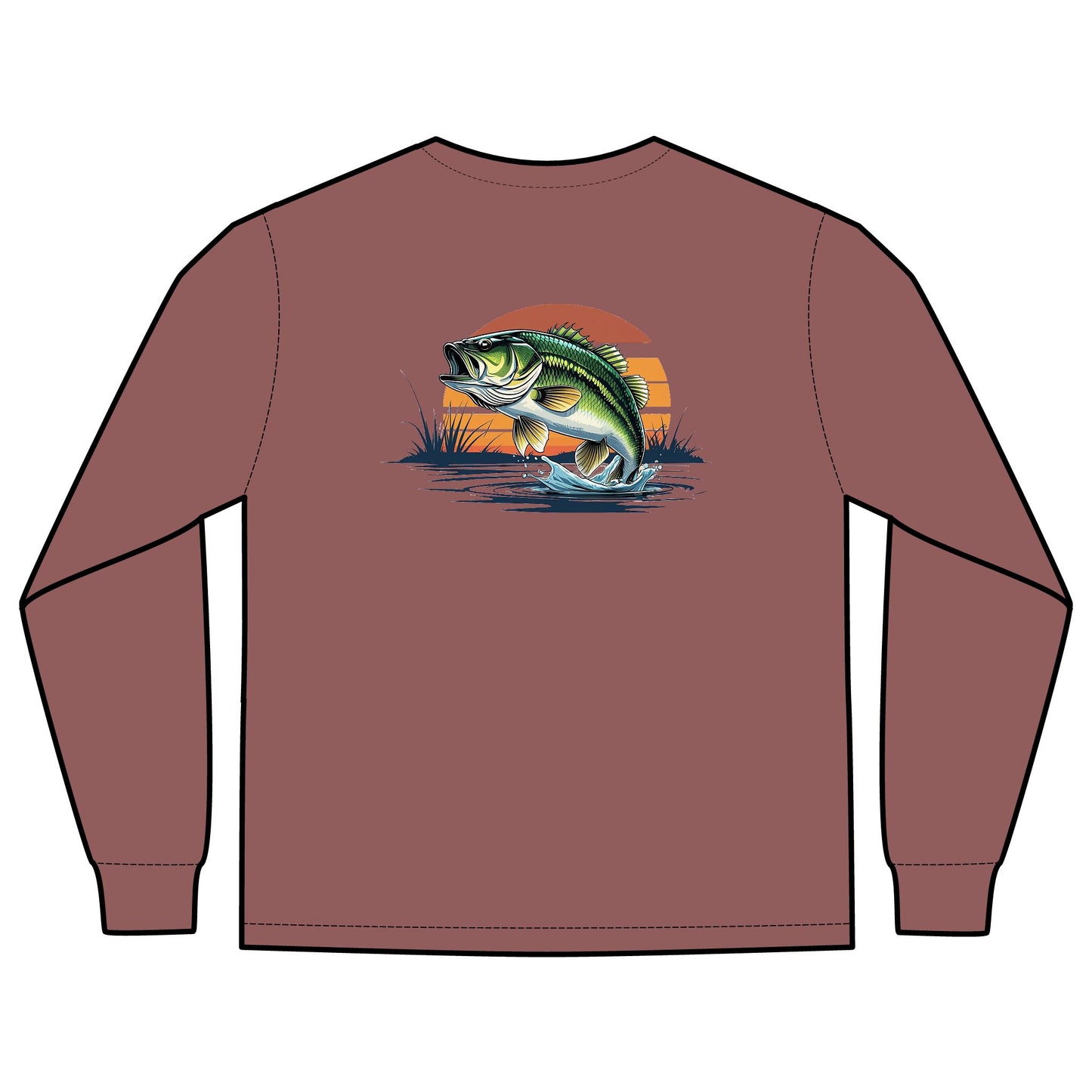 Bass Sunset Long Sleeve Pocket Tee