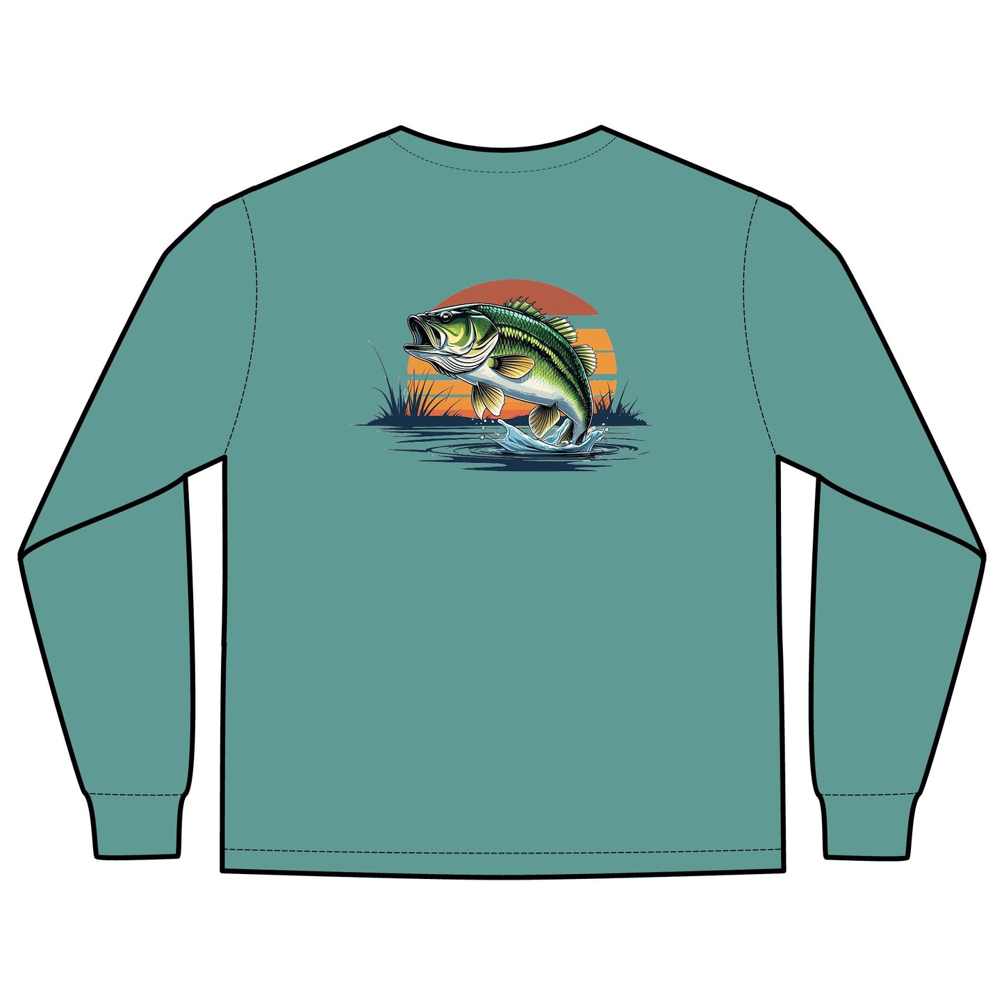 Bass Sunset Long Sleeve Pocket Tee