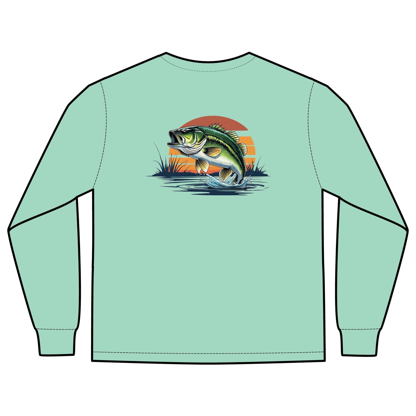 Bass Sunset Long Sleeve Pocket Tee